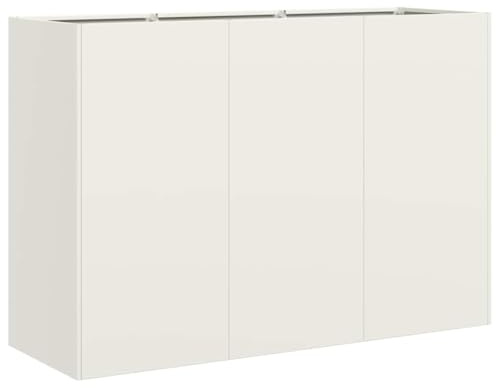 vidaXL Jardinière Blanc 120x40x80 cm Acier laminé à Froid