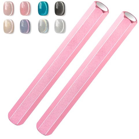 JIYIN 2 Stück Cat Eye Magnet, Nagel Magnet Katzenaugen Magnet für Nägel Nagelmagnetstifte Nagel Magnet Stick Doppelkopf-Nagelmagnet Nail Art Werkzeug für Katzenauge Nail Art Design