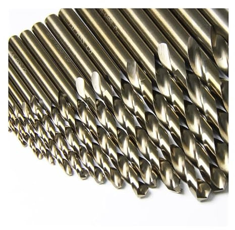 Juego de brocas for metal de 19 piezas HSS &Brocas recubiertas de titanio cobalto M35 1~10 mm for accesorios de herramientas de acero inoxidable de metal(M35 HSS Drill Bit)