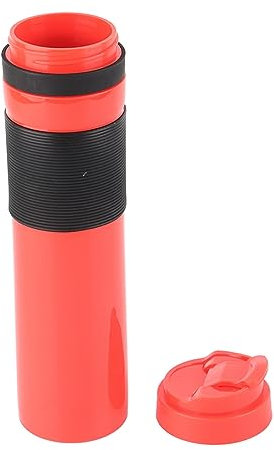 RASTKY Mini Bouteille de Presse à café Portable de 350 Ml, Machine à thé à Pression Manuelle, Tasse d'eau Potable de Voyage pour Machine à café de Voyage, Voyage Manuel Compact (rouge)