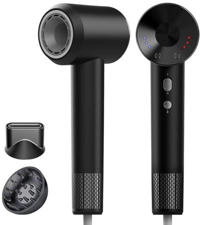 Hair Dryer Professional – 150,000 RPM Brushless Motor, Lightweight Ionic Hair Dryer for Curly Hair, High Speed, Fast Drying, Anti Frizz, Low Noise Hairdryers for Women & Men