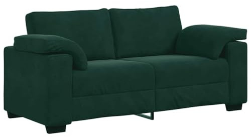 vidaXL Zweisitzer-Sofa Dunkelgrün 140 cm Samt, 2-Sitzer-Sofa, Couch, Wohnzimmer-Sitzmöbel, Sofa, gepolstertes Sofa, Wohnzimmersofa