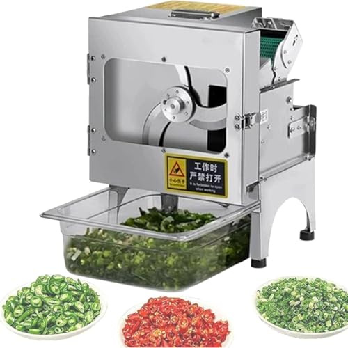 FJYAWEN Hachoir à Légumes électrique, 200 W, Robot Culinaire, 150 Kg/H, épaisseur Et Longueur Réglables De 1,5 à 35 Mm, pour Ciboulette, Oignons Verts, Haricots, Piment B
