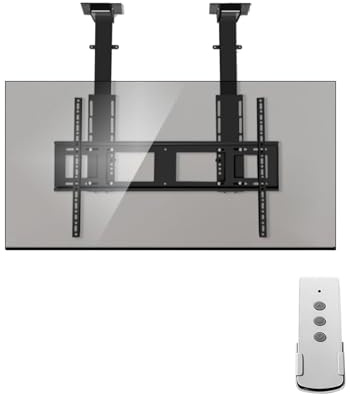 Electric TV Ceiling Mount - TV Floor Stand, Telescopic Electric Lift TV Stand with Auto Lifting, for 55-120 Inch Flat and Curved TVs, with