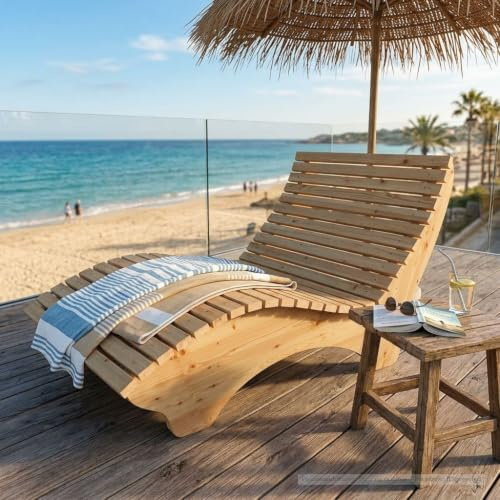 TUGA - Holztech Gartenliege Relaxliege Himmelssofa Ruhe-Vroni (Lärche) 2-teilig stehend Breite 120cm Waldsofa