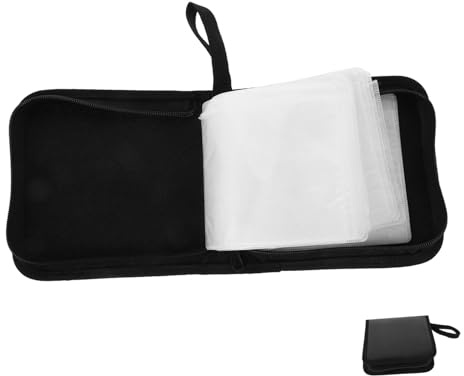 Toyvian Portable PU Leather CD DVD Storage Case Capacity Disc Organizer for Travel Car and Home Use Protective Dustproof Pouch for Music Games USB Drives and Cables Stylish and Holder