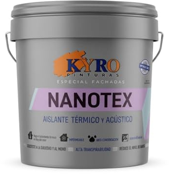 KYRO PINTURAS - Revestimiento Aislante Térmico con Nanotecnología, Acabado Mate, Interior-Exterior. 12L y 3L (12 Litros)