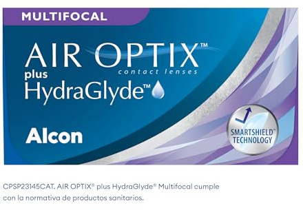 Air Optix Plus HydraGlyde Multifocal Lenti a Contatto Mensili, 6 Lenti, BC 8.6 mm, DIA 14.2 mm, ADD MED, +1.75 Diopt