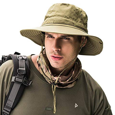 Dsaren Sonnenhut Herren Damen UV Schutz Faltbar Safari Hut Anglerhut Breiter Rand Wanderhut Fischerhut Sommer Outdoor