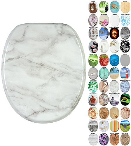 Sanilo Sedile WC, grande scelta di belli copriwater da legno robusto e di alta qualità (Marmo)