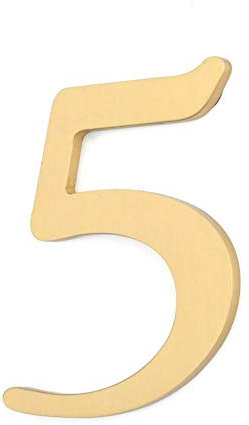 W-L Numero civico Autoadesive in Ottone Massiccio casa Galleggiante Numbers Porta Segno, 6,5 Centimetri Alte Installazione Facile (Color : Number 5)