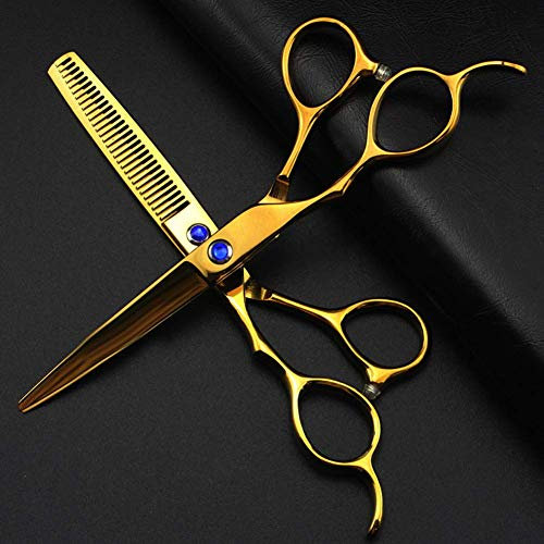 SLRMKK Linke Friseur Schere, Linke Friseur Ausdünnende Schere Set Haarschneiden und Haarschere Mit Beutel Für Salon Friseur, Männer Frauen Und Kinder Edelstahl, ToothCut6Inch