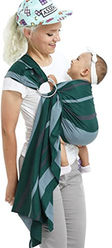 WPHH Babytrage Für Neugeborene, Ergonomische Fronttrage Baby Tragetuch, Verstellbare Säuglingsstillen Stillhülle, Modischer Sommer Atmungsaktiver Kindertrage Rucksack,Grün