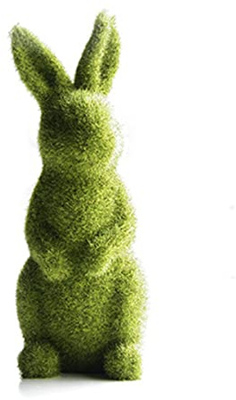 Glistenovelty Easter Moss Bunny Imitation Moss Rabbit Figurine Rabbit Statue Artificial Moss Grass Rabbit Easter Holiday Spring Decor for Garden Yard Decoration (Standing, Small)