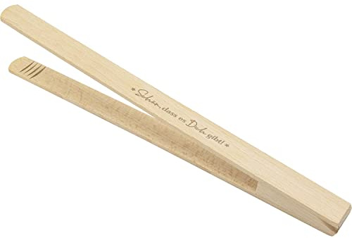 GRUSS & CO Grillzange Motiv Schön| Holzgrillzange, Grillzange aus Buchenholz, 30 cm, mit eingebranntem Motiv | Geschenk Küche, Grillen | 47855