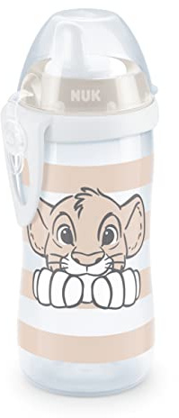 NUK Disney Roi Lion Kiddy Cup avec bec dur, 300 ml, anti-fuite, à partir de 12 mois, sans BPA, beige, 1 pièce