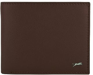 JAGUAR Herrplånbok i äkta läder, kreditkortshållare, dokumenthållare, tunn med presentförpackning, Tobak 01-9 Slim, Klassisk