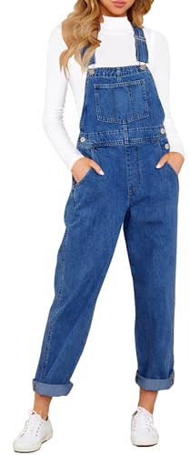 Vetinee Ladies Overalls Casual Jumpsuits Women Cody Blue Size Large Fits UK Size 16 - UK Size 18