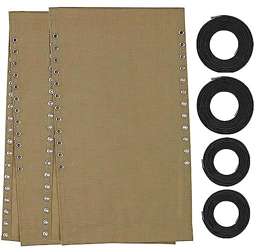 Ostlttyn Zero Gravity Stuhl Ersatzstoff 2er Set, 43,2 cm Schwerkraftstuhl Ersatzgewebe mit Ersatzschnur, Zero Gravity Ersatz Stoff Kit für Patio Sling Chair Outdoor Rasenstuhl, Tan
