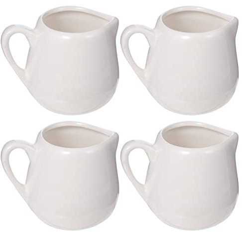 Housoutil 4piezas Jarras De Cerámica Para Leche Mini Tazas Para Salsa Con Asa Recipientes Para Guardar Salsa Para Servir Leche Cocina