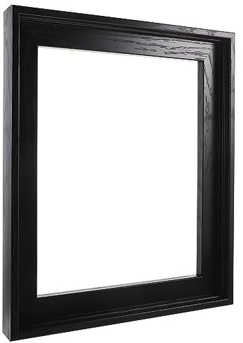 Holibanna L-Shaped Floating Picture Frame for Canvas Art 32X27Cm Black Resin Diy Wall Display