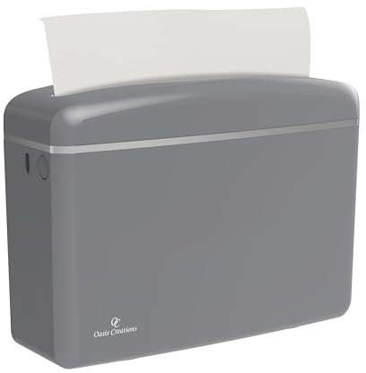 Countertop Multifold Hand Paper Towel Dispenser by Oasis Creations, Single Sheet Dispensing – Glossy Gray