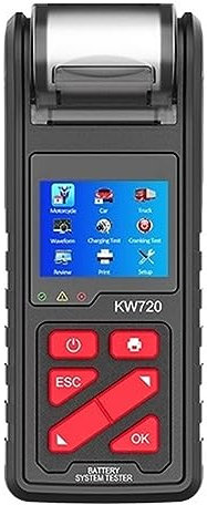 DELURA 6V 12V 24V Battery Tester Analyzer Charging Cranking Test Tool For Motorcycle Car Truck With Integrated Printer