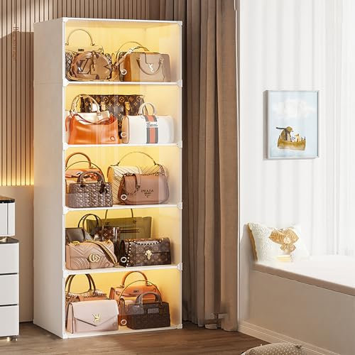 JSDMBD Acryl-Display-Riser-Regal für Pops-Figuren, klarer großer 4/5-Stufen-Display-Ständer Eckvitrine Glasvitrine Standvitrine Acryl Vitrine Doppeltüren mit Großer Kapazität Sammlervitrine