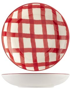 H&H Lot de 6 assiettes creuses de Noël check 20 cm