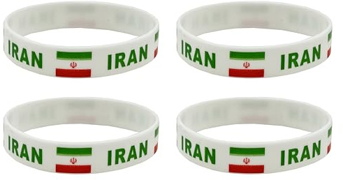 LLBFHH 4 Pcs Iran Iranians Country Flag Rubber Bracelets, National Flag Silicone Bracelet, Rubber Wristbands Patriotic Decorations Gift
