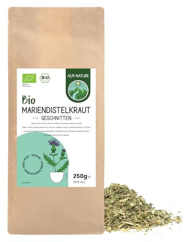 Alpi Nature Mariendistel BIO 250g, Mariendistelkraut geschnitten, Mariendistel Tee, Mariendisteltee