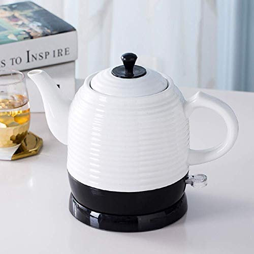 OUZBEM Bouilloires Bouilloire électrique en céramique sans Fil Théière-Rétro Rouge Pichet de 1,2 L, 1350 W Eau Rapide pour Le thé Cadeau Rapide Vision