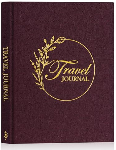 Lanpn Cuaderno de Viaje Diario de Viaje Regalos para Viajeros, Agenda Libreta de Viaje Planificador de Viajes, Travel Journal Album Viajes para Mujeres y Hombres (Violeta, 110 Páginas)