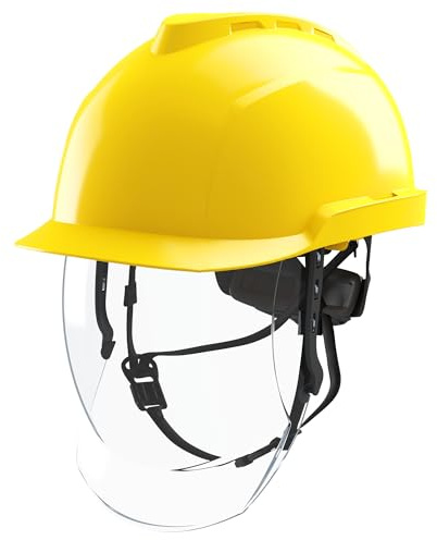 MSA V-Gard950 Schutzhelm, nicht belüftet, leichter, hoher Schutz, komfortabel gelb material akrylonitrylo-butadieno-styren