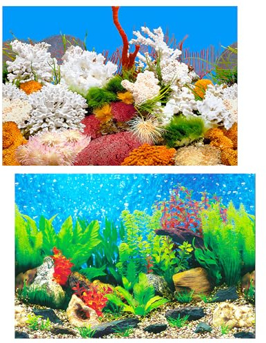 yueXinCh Aquarium Background Underwater Poster Double-sided Pattern Fishbowl Stickers Fish Tank Wall Decorations Sticker PVC Coral Aquarium Decor Backgrounds Underwater Poster 42 * 30 cm