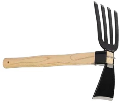 SVCEQZE Azada de jardinería,Azada de desmalezado - Rastrillo de césped pequeño | Azada y cultivador Manual, Herramienta de rastrillo Resistente para aflojar el Suelo, desherbar y excavar