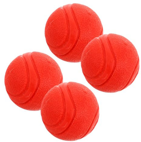CIYODO 4 Stück Gummiball Hundespielzeug 5 cm Leuchtbälle Für Welpen Beißspielzeug Apportierball Für Kleine Und Mittelgroßen Hunde