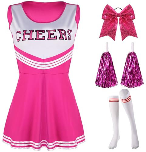 Warehouse Deals Angebote Cheerleader Kostüm Kinder Cheerleader Pompons Kostüm Cheerleader Kostüm Paare Erwachsene Cheerleader Kostüm Mädchen 140 Cheerleader Kostüm Mädchen 152(#Damen Hot Pink,XL)
