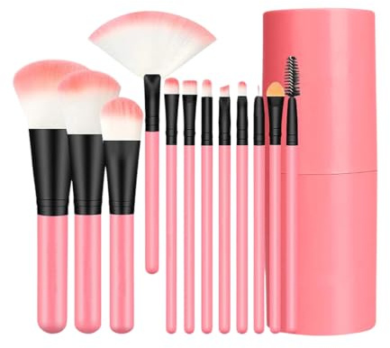 Professionelles 12-teiliges Make-up-Pinsel-Set mit Etui, synthetische Borsten, langlebig und leicht zu reinigen, ideal für Make-up-Liebhaber