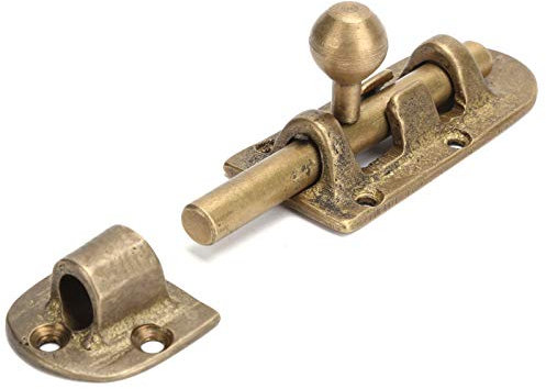 Aumotop Chiavistello per Porta in Ottone Vintage Bulloni per Finestre Antichi Serratura Scorrevole Raccordi Hardware per Cancelli Porte in Legno Bronzo 10x3 Cm 125 G