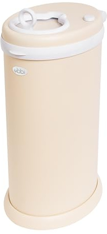 Ubbi Stainless Steel Nappy Pail, Odor Locking, No Special Bag Required, Award-Winning, Registry Must-Have, Oat Milk