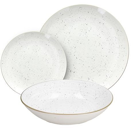 Tognana Pepper Bamboo, Servizio piatti 18 pezzi per 6 persone, Porcellana, Bianco