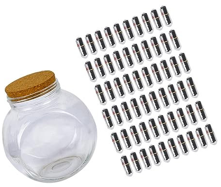 BATHVEVE Bouteille Verre à Souhaits avec Capsule Kit De Bouteilles Verre pour Messages Facile à Utiliser