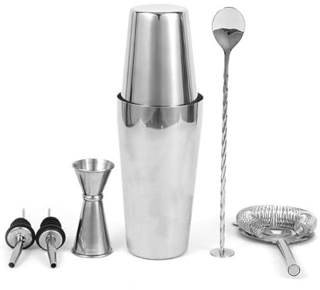 Hethlif Juego de Coctelera con Receta de Cóctel, Kit de Coctelería, Herramientas de Bar, Accesorios, Vertedor, Mezclador, Jigger