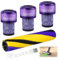 ZHEHNSA 5 piezas para compatible filtros Dyson V12, filtro HEPA para compatible aspiradora Dyson V12 Detect Slim Series, set con 3 filtros de repuesto, 1 cepillo de rodillo, 1 cepillo