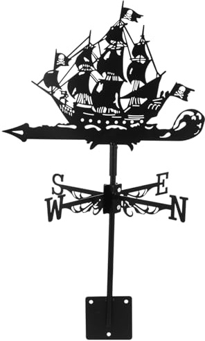 ifundom Decoración de Veleta Artesanal de Metal para Patio Veleta de Hierro Decorativa para Techo Instrumento Meteorológico