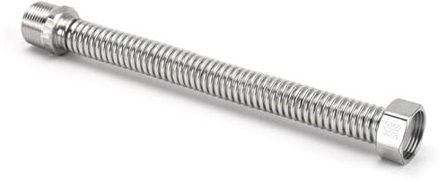 Amacoam Edelstahl-Flexrohr 3/4 Zoll Wellrohr Flexibles Anschlussrohr Flexschlauch Panzerschlauch Verbindungsrohr Edelstahl Wasserrohr 3/4 zoll (60)