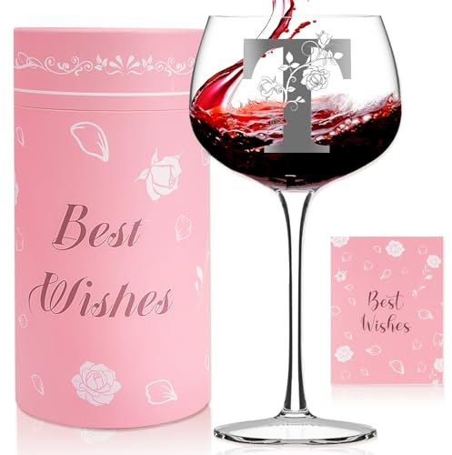 SHXWELL Cadeau Verre A Vin Personnalisé Cadeau Femme Anniversaire Noël Verre A Vin Verre Personnalisé Anniversaire Noël Tasse Personnalisée Remerciement Mamie Idée verre personnalisable (T)