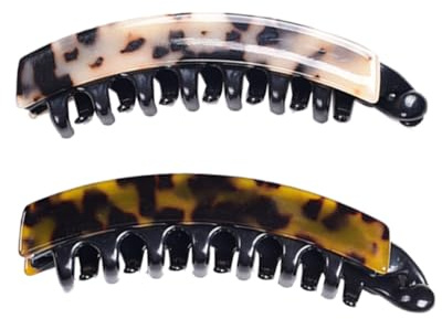 WEKADRIN 2pezzi Fermagli Per Capelli Donna Vintage Banana Leopardo Grosso Per Capelli Spessi e Voluminosi Accessori Per Acconciature Daily Chic Tartaruga Verticale Antiscivolo