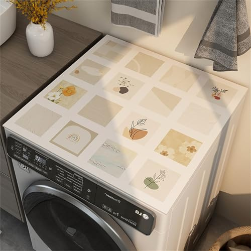 Highdi Housse de Protection pour Machine à Laver Top, Puzzle Blanc Coussin de Machine à Laver Antidérapant, Tapis de Protection pour Dessus Sèche-Linge Buanderie Séchage Rapide (Blanc 10,30x40cm)